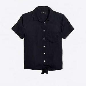 J Crew Tie Front Button-Up Short Sleeve